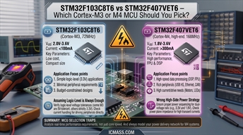 STM32F103C8T6 vs STM32F407VET6 — Which Cortex-M3 or M4 MCU Should You Pick?