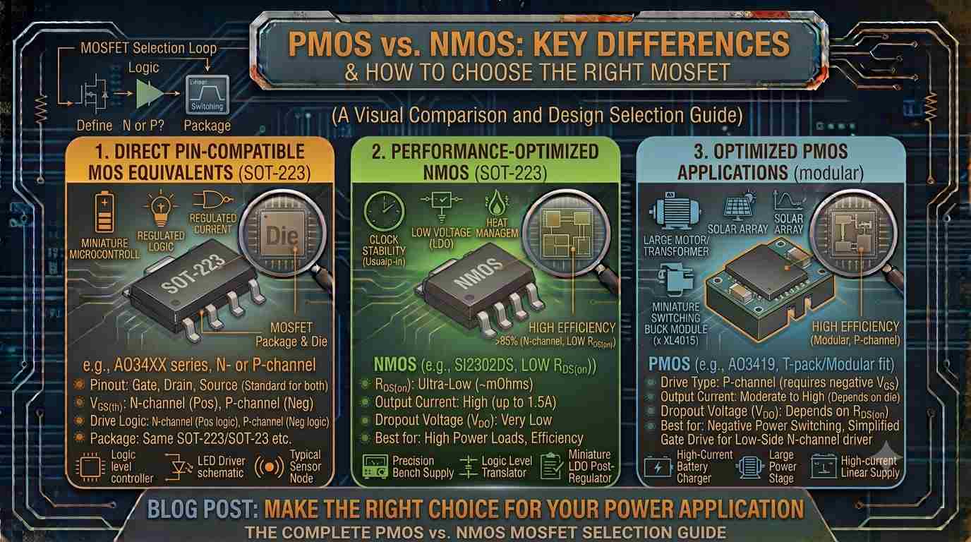 PMOS vs NMOS: Key Differences & How to Choose the Right MOSFET
