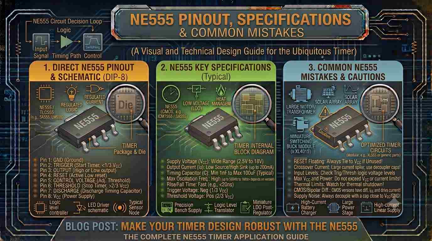 NE555 Pinout, Specifications & Common Mistakes