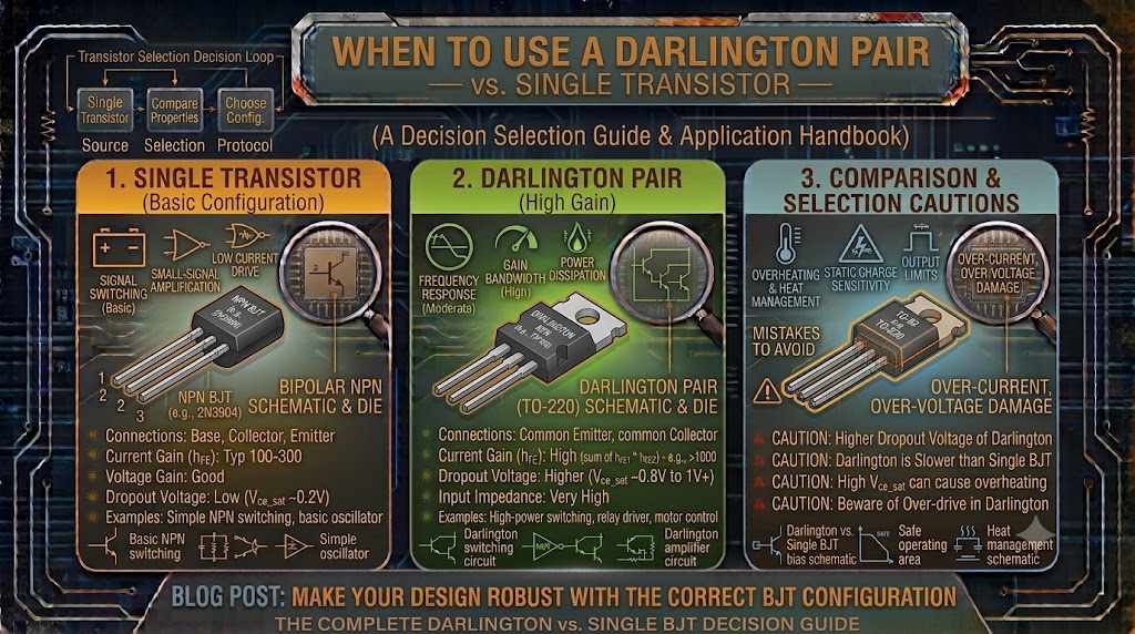 When to Use a Darlington Pair — and When a Single Transistor Is Better When to Use a Darlington Pair — and When a Single Transistor Is Better
