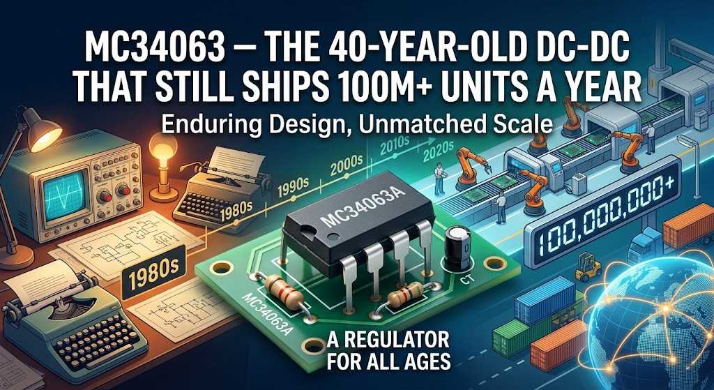 MC34063 — The 40-Year-Old DC-DC That Still Ships 100M+ Units a Year MC34063 — The 40-Year-Old DC-DC That Still Ships 100M+ Units a Year