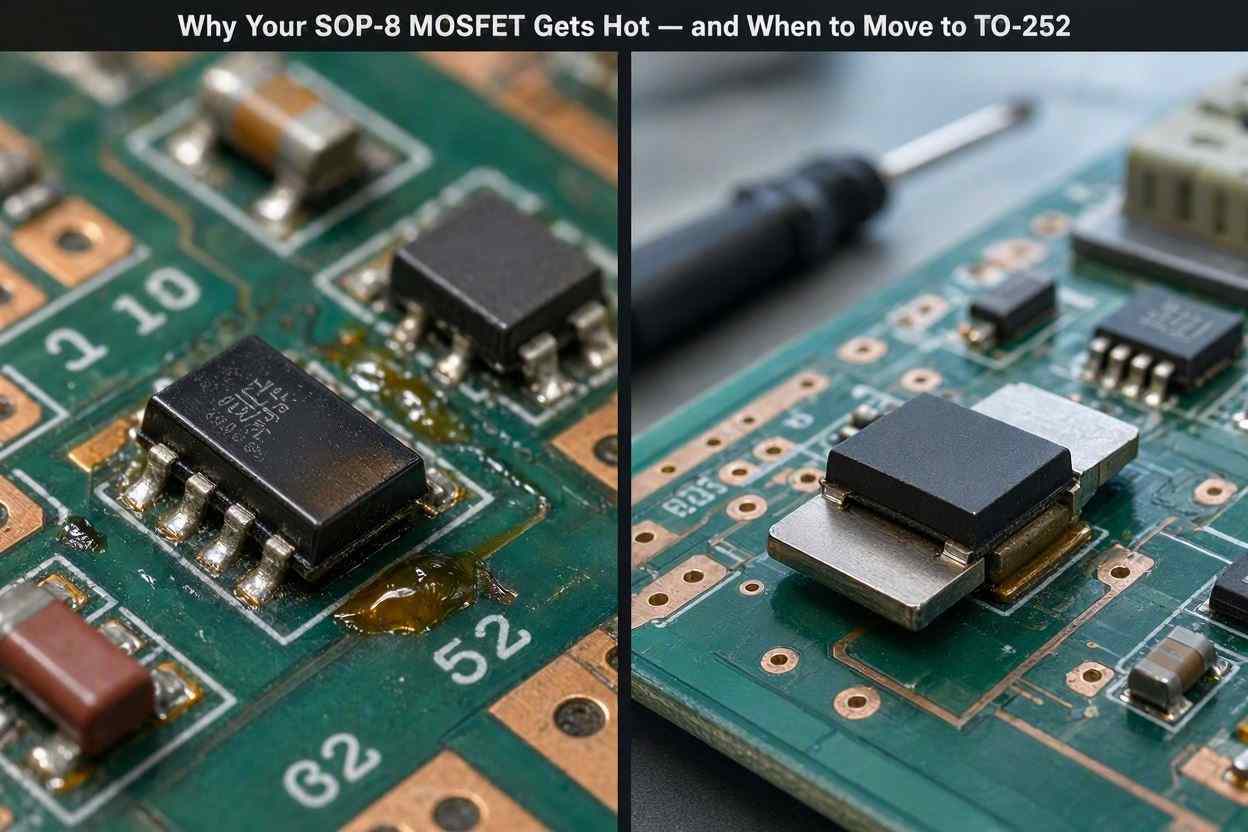 Why Your SOP-8 MOSFET Gets Hot — and When to Move to TO-252 Why Your SOP-8 MOSFET Gets Hot — and When to Move to TO-252