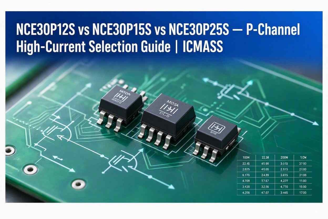 NCE30P12S vs NCE30P15S vs NCE30P25S — P-Channel High-Current Selection Guide | ICMASS