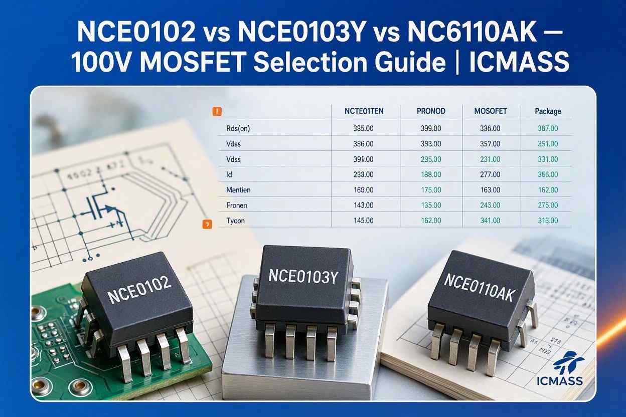 NCE0102 vs NCE0103Y vs NCE0110AK — 100V MOSFET Selection Guide | ICMASS