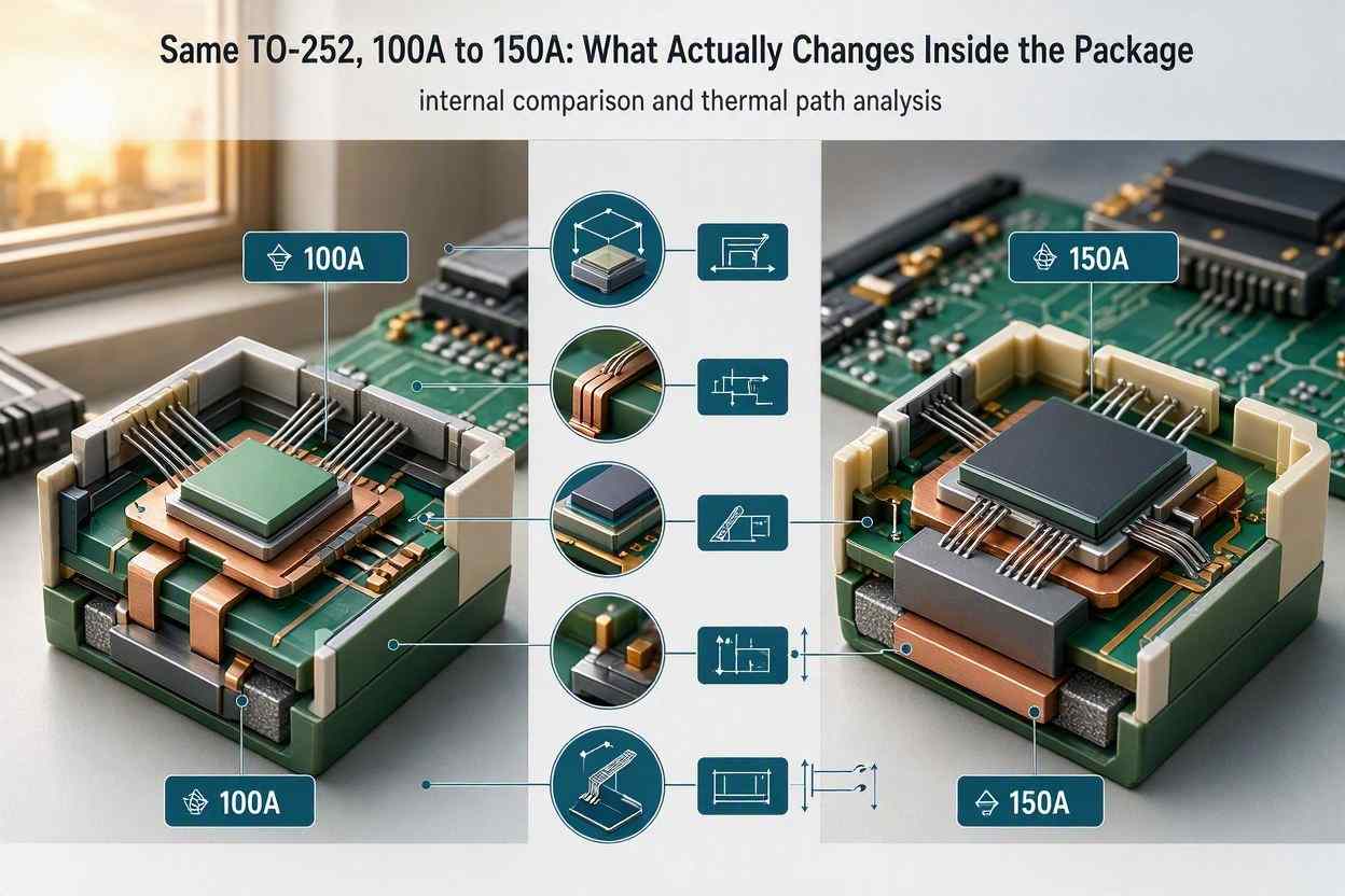 Same TO-252, 100A to 150A: What Actually Changes Inside the Package