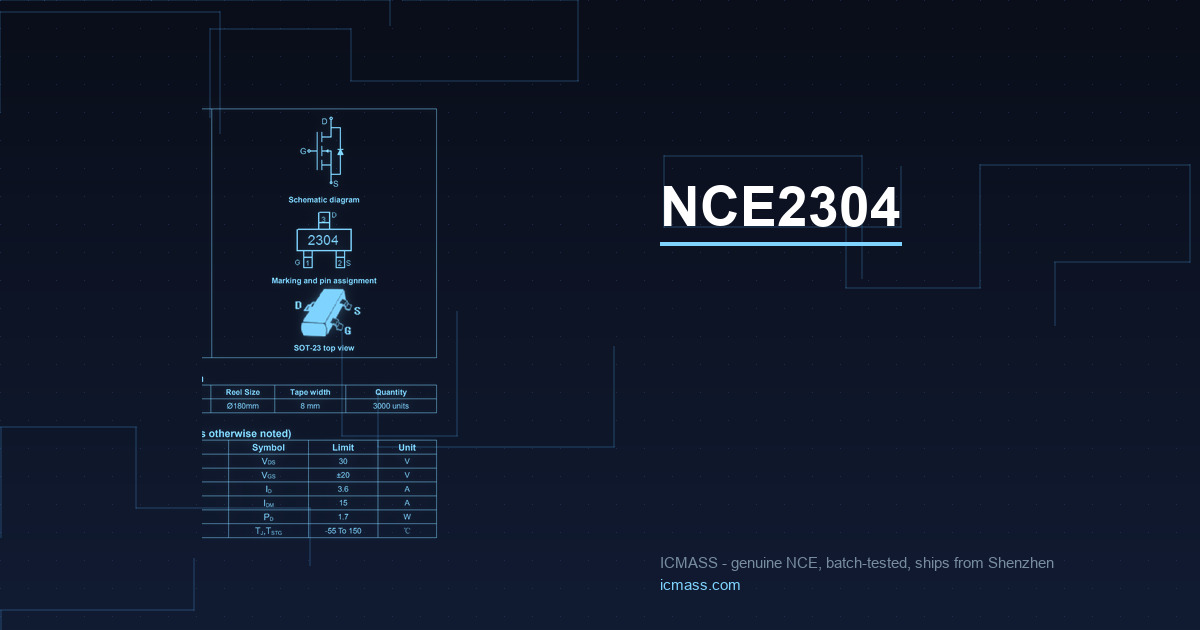 NCE2304 Pinout, Specifications & Layout Notes NCE2304 Pinout, Specifications & Layout Notes