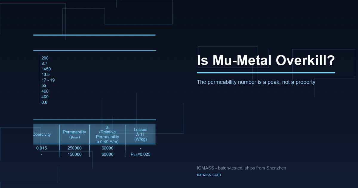 Is Mu-Metal Overkill? The Permeability Number on the Datasheet Is a Peak, Not a Property Is Mu-Metal Overkill? The Permeability Number on the Datasheet Is a Peak, Not a Property